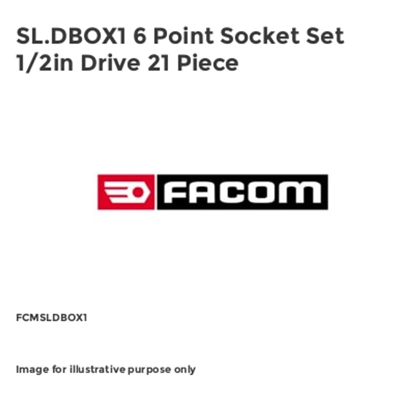 SL.DBOX1 6 Point Socket Set 1/2in Drive 21 Piece FCMSLDBOX1