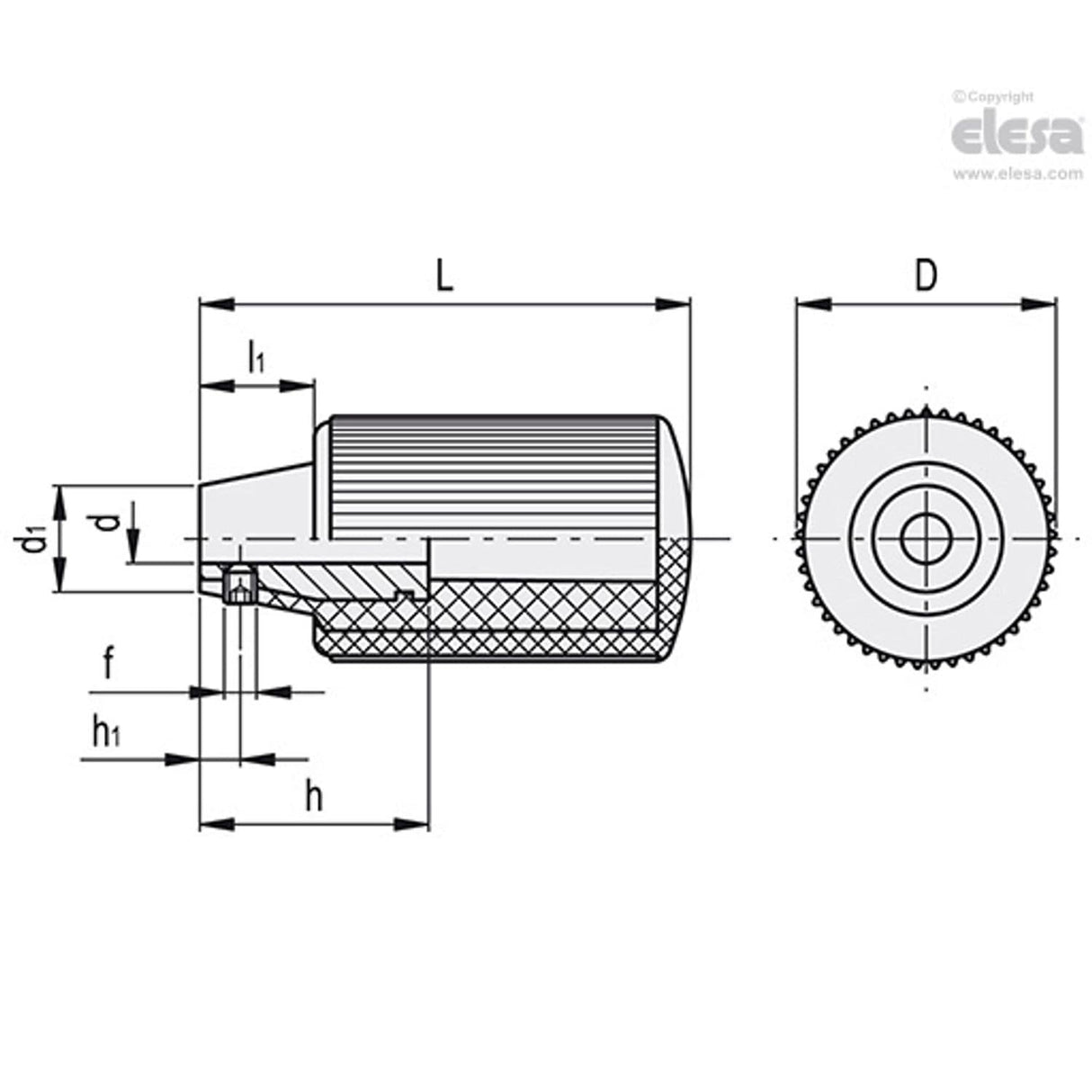 SOFT Knurled fixed handle-I.168/60 B-6-SOFT