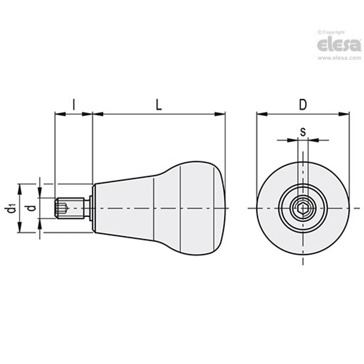 SOFT Mushroom revolving handle-IEL.65+x-M8 SOFT