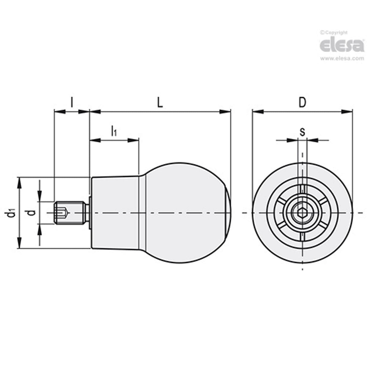 SOFT Spherical revolving knob-EBS.48 SOFT+x-M10