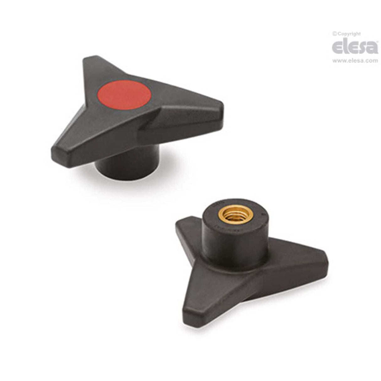 SOFT Three-arm knob-VB.839/63 B-M10-SOFT-C6 Red