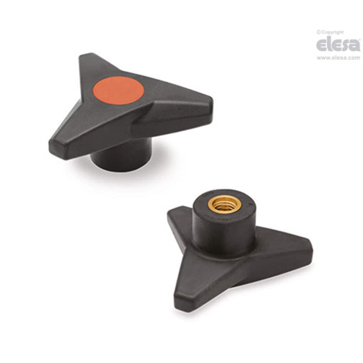 SOFT Three-arm knob-VB.839/63 B-M8-SOFT-C2 Orange