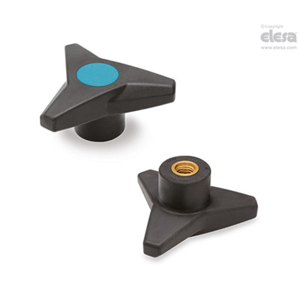 SOFT Three-arm knob-VB.839/63 B-M8-SOFT-C5 Blue