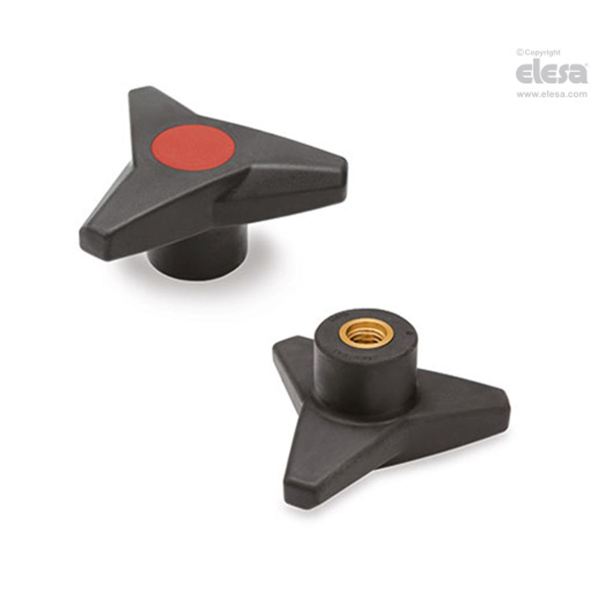 SOFT Three-arm knob-VB.839/63 B-M8-SOFT-C6 Red