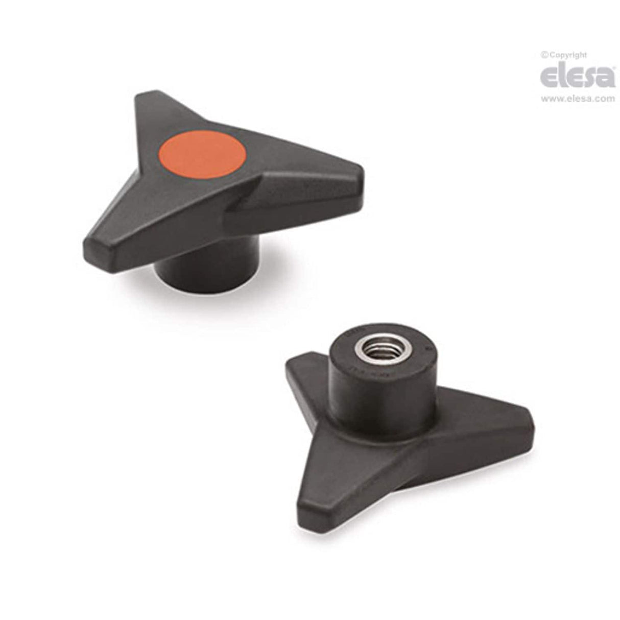 SOFT Three-arm knob-VB.839/63 SST-M8-SOFT-C2 Orange