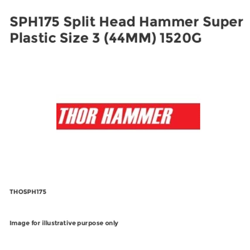 SPH175 Split Head Hammer Super Plastic Size 3 (44MM) 1520G THOSPH175