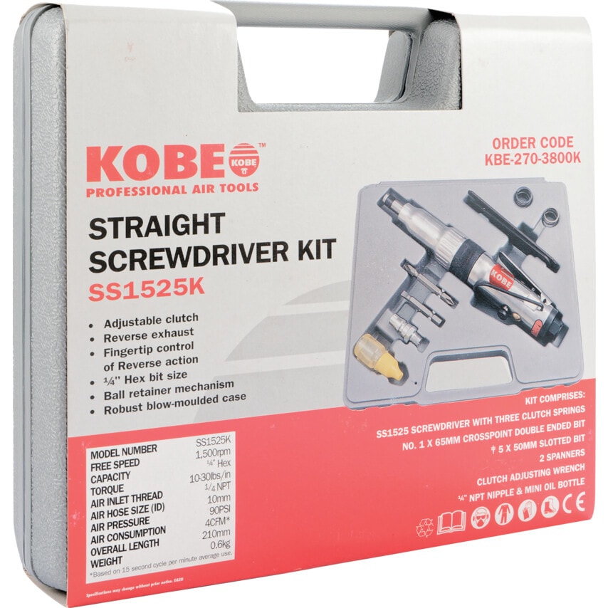 SS1525K 1/4" Straight Air Screwdriver Kit