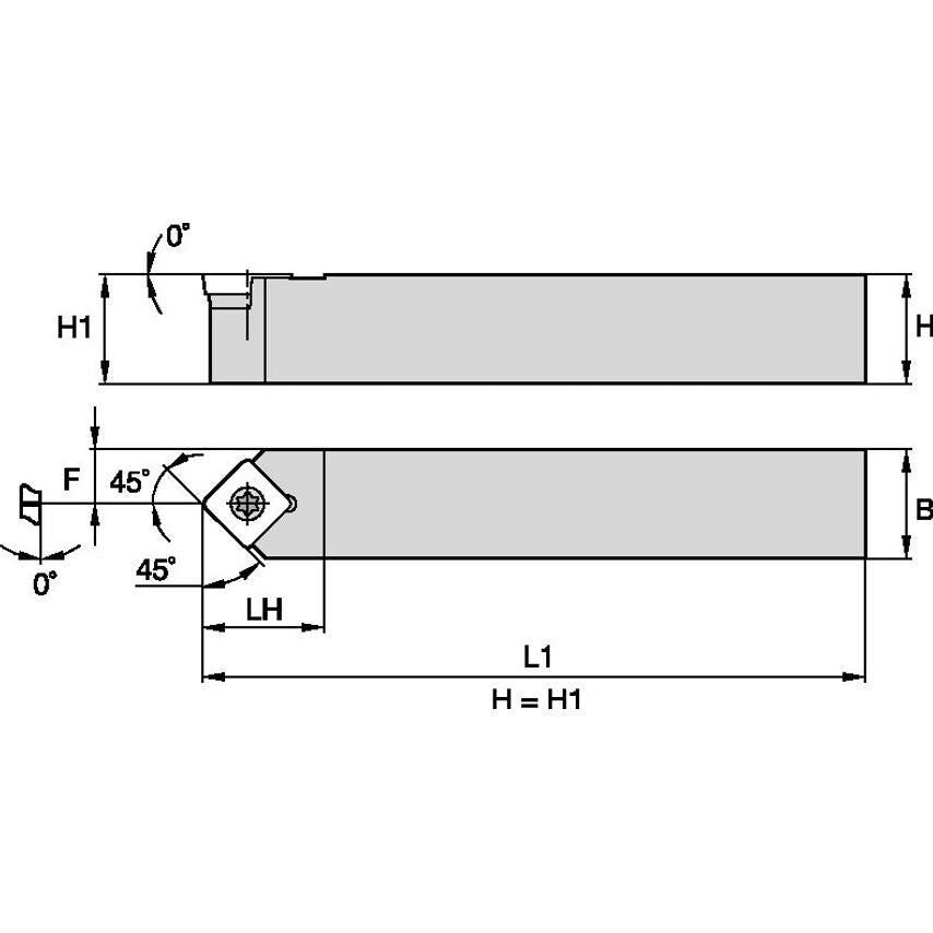 SSDCN1616H09 S Clamping Holder W16, 0MM L100
