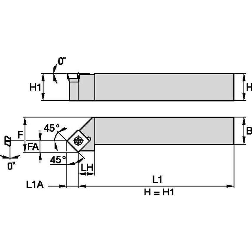 SSSCL2020K12 S Clamping Holder W20, 0MM L125