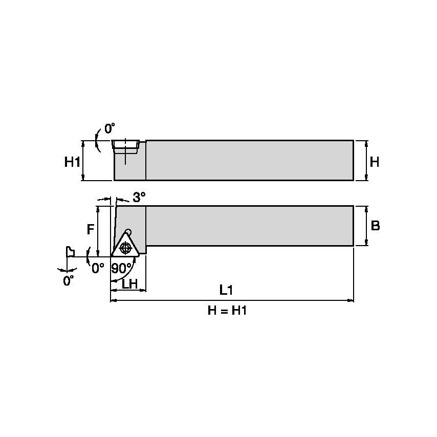 STGCL1616H16 S Clamping Holder W16, 0MM L100