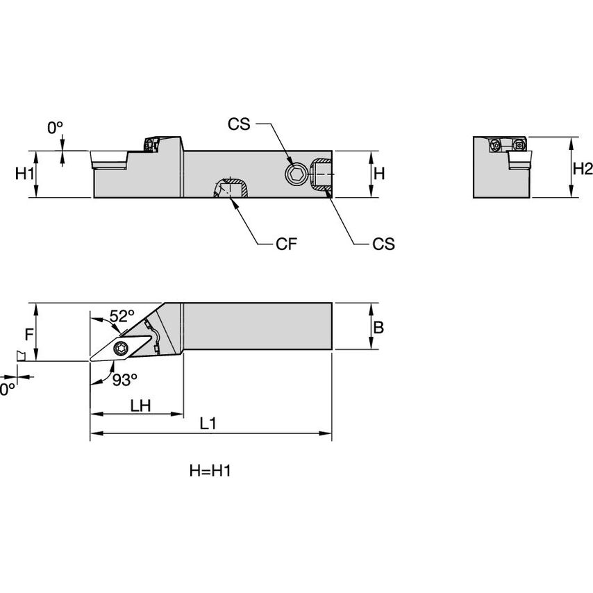 SVJBL2525X11C S Clamping Holder W25, 0MM