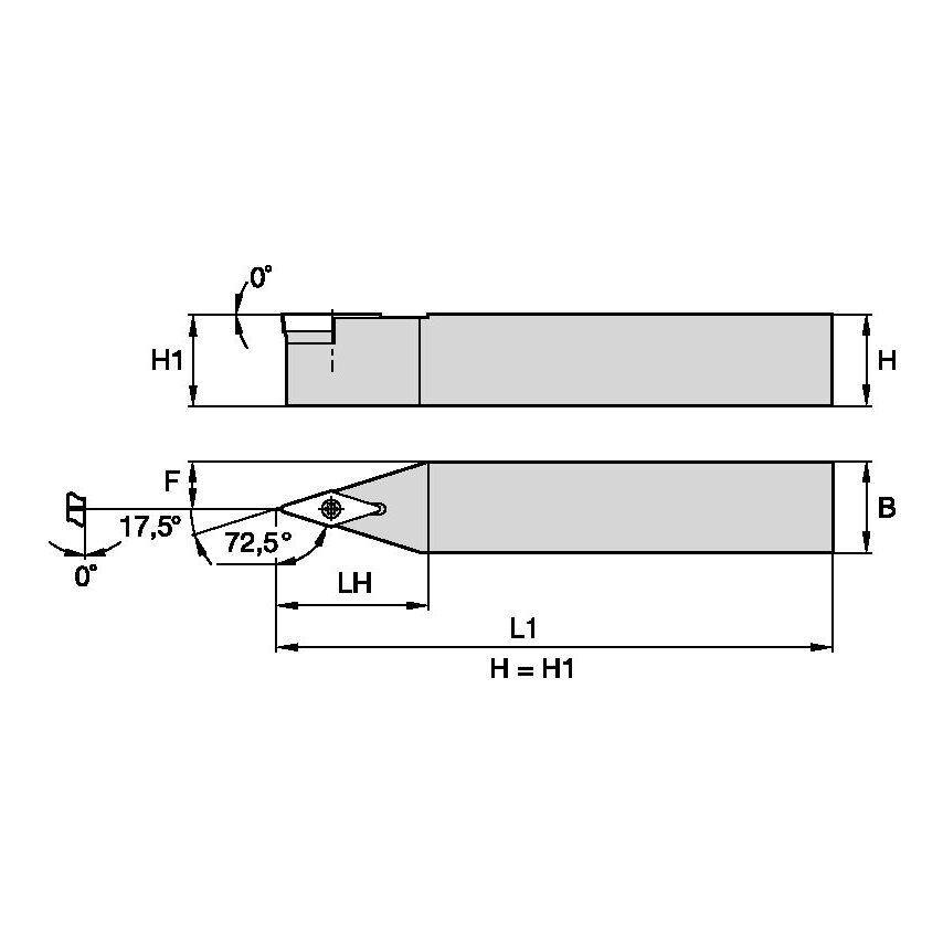 SVVBN2525M16 S Clamping Holder W25, 0MM L150