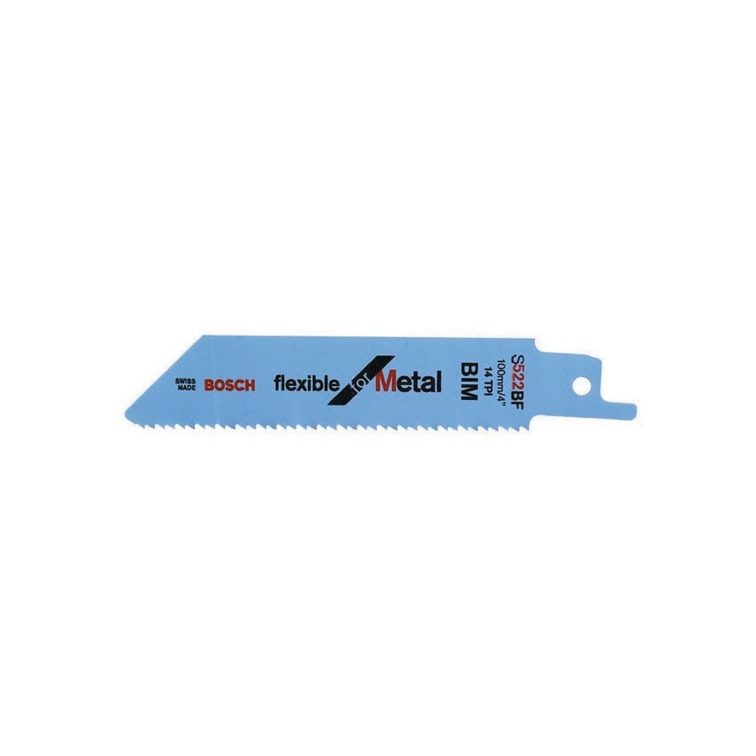S 522 BF Flexible for Metal Sabre Saw Blade 100 x 19 x 0.9mm (2608656011), Pack of 5