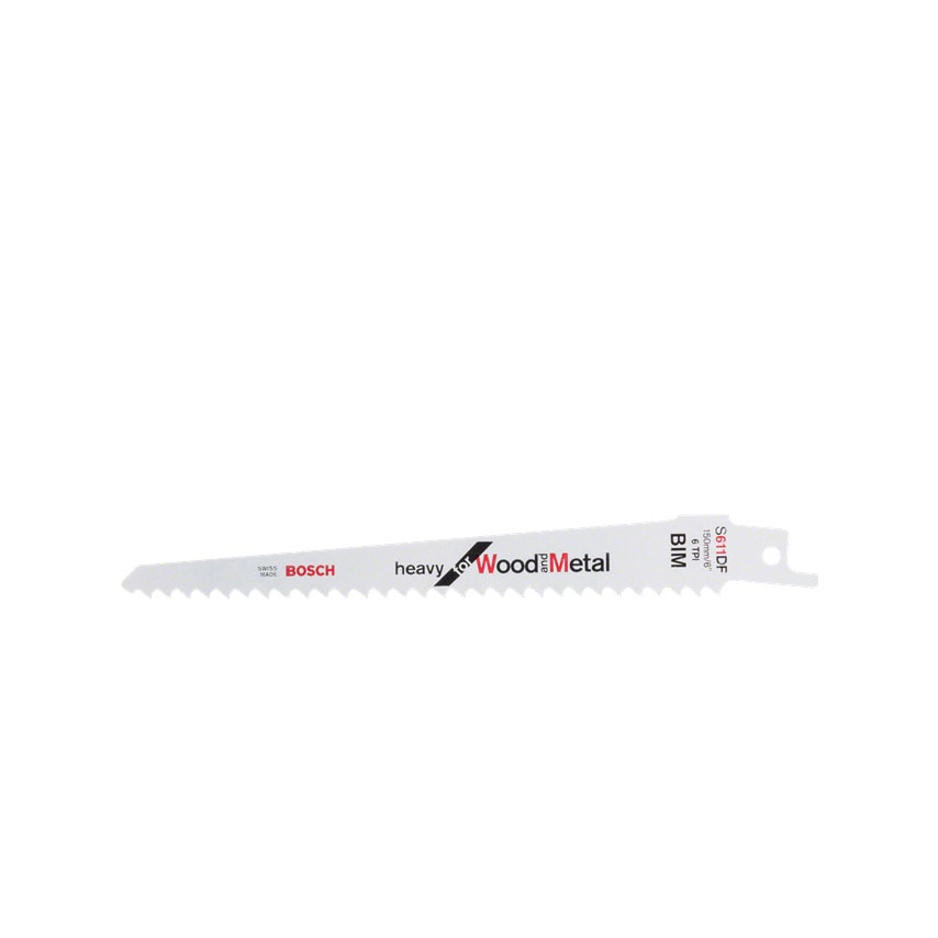 S 611 DF Heavy Duty for Wood & Metal Sabre Saw Blades 150 x 19 x 1.25mm (2608656258), Pack of 5
