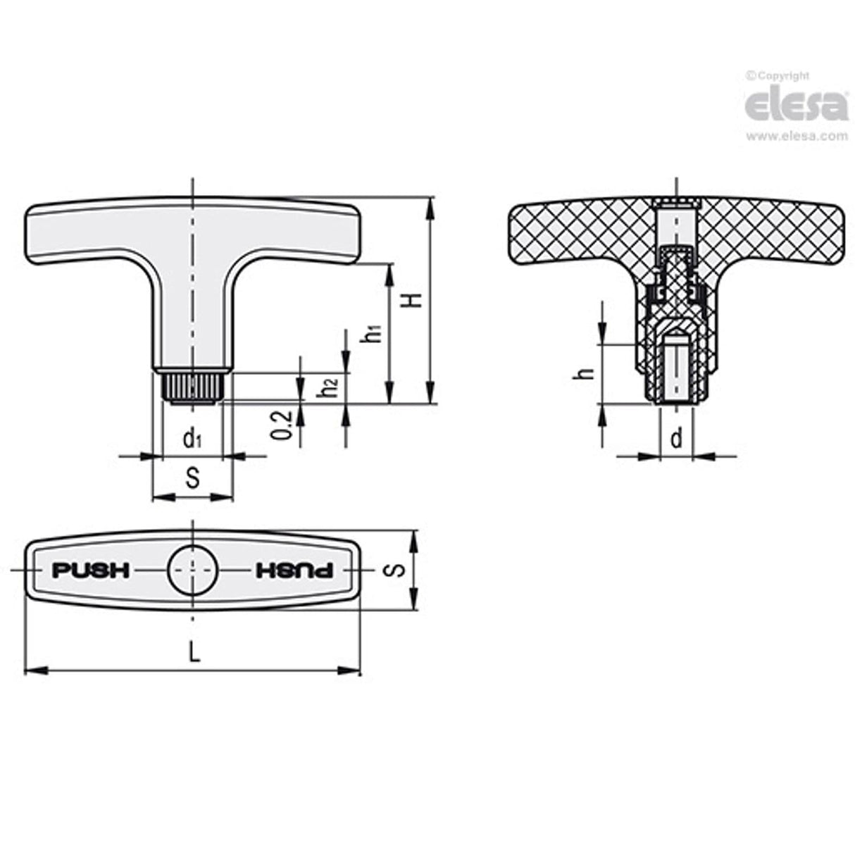 Safety T-Handle-L.652-S/80 B-M8