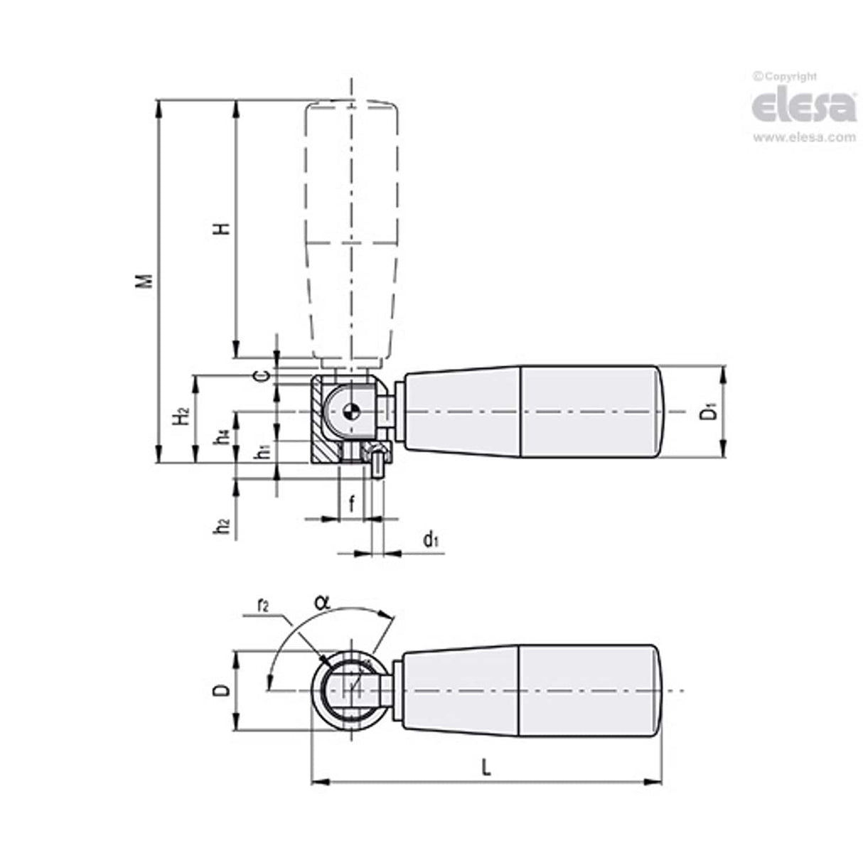 Safety fold-away handle-IRS.802/65 FOLD-O-MATIC