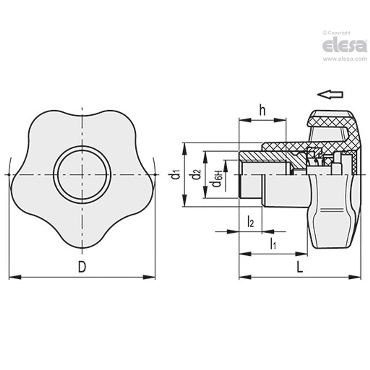 Safety lobe knob-VCTS-Z-50 SST-M8