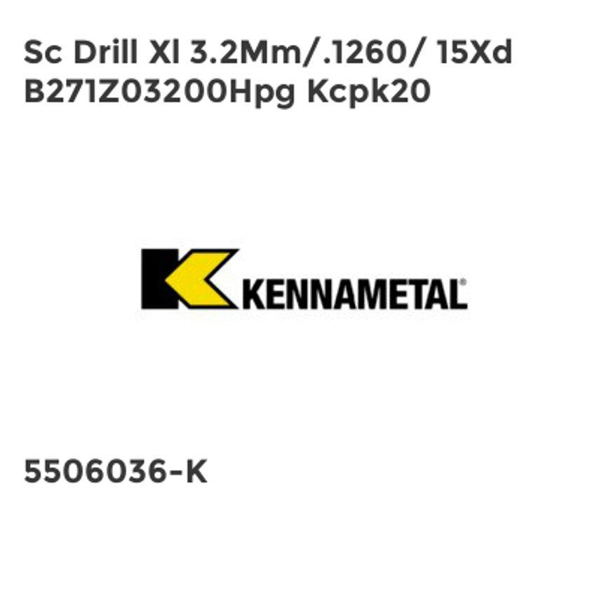 Sc Drill Xl 3.2Mm/.1260/ 15Xd B271Z03200Hpg Kcpk20