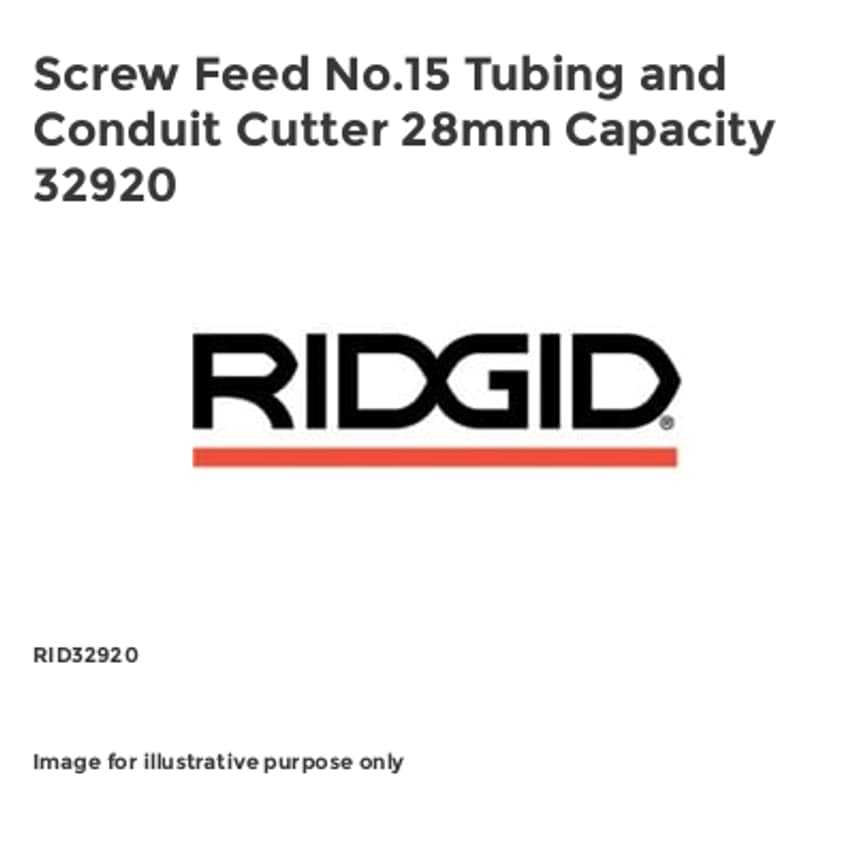 Screw Feed No.15 Tubing and Conduit Cutter 28mm Capacity 32920