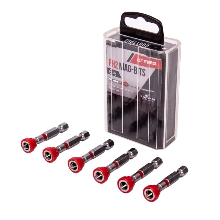 Screwdriver Bit 6 Piece Magnesiumtic Collar Tic Tac Box PH2