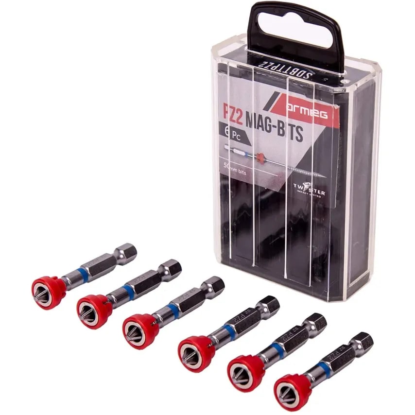 Screwdriver Bit 6 Piece Magnesiumtic Collar Tic Tac Box PZ2