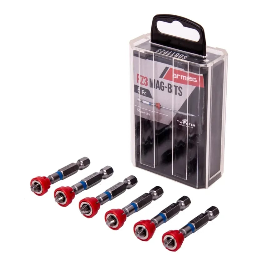 Screwdriver Bit 6 Piece Magnesiumtic Collar Tic Tac Box PZ3