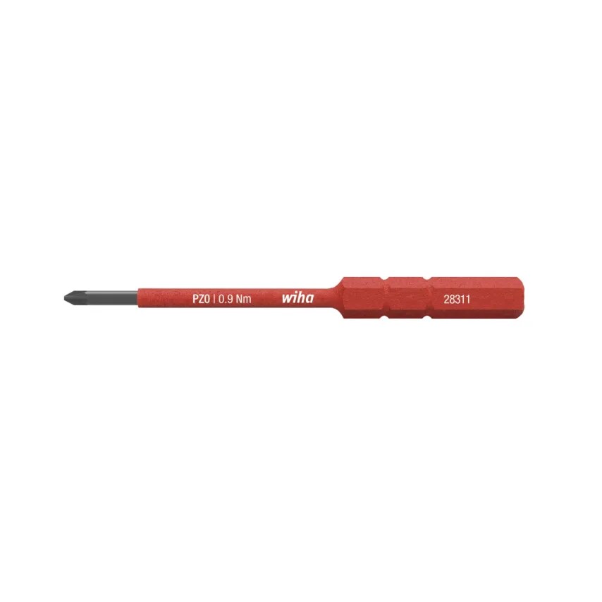 Screwdriver Bit VDE Electric Slimbit Pozidriv PZ1 x 75mm Chrome V