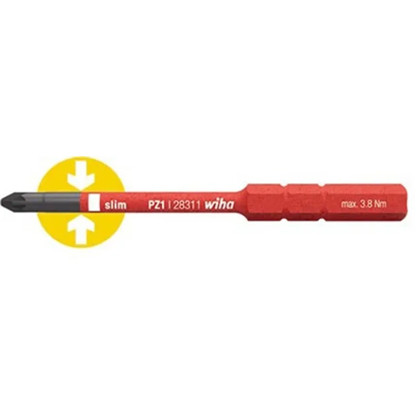 Screwdriver Bit VDE Electric Slimbit Pozidriv PZ2 x 75mm Chrome V
