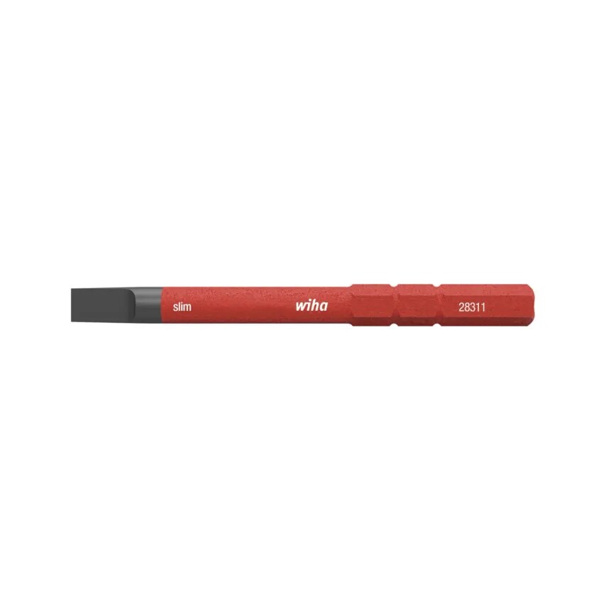 Screwdriver Bit VDE Electric Slimbit Slot 2.5 x 75mm Chrome Vndm