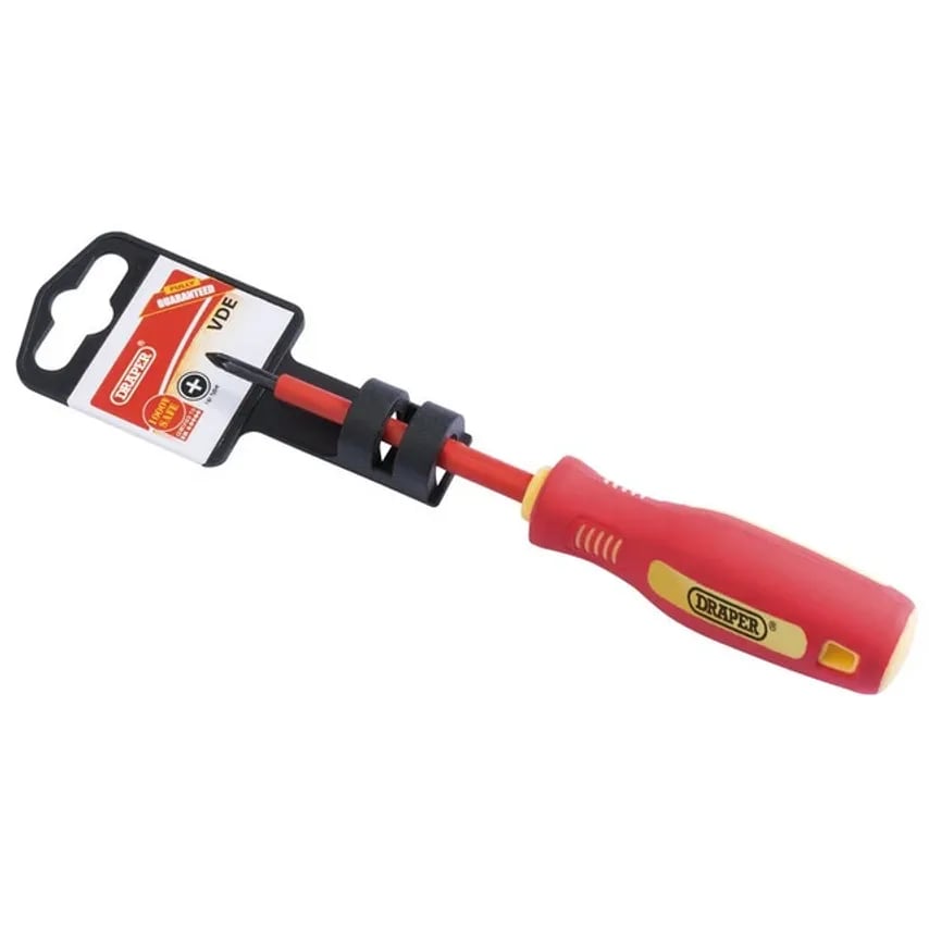 Screwdriver Insl Cross Slot VDE NO.0 x 75mm Black Steel Soft Grip - 46527