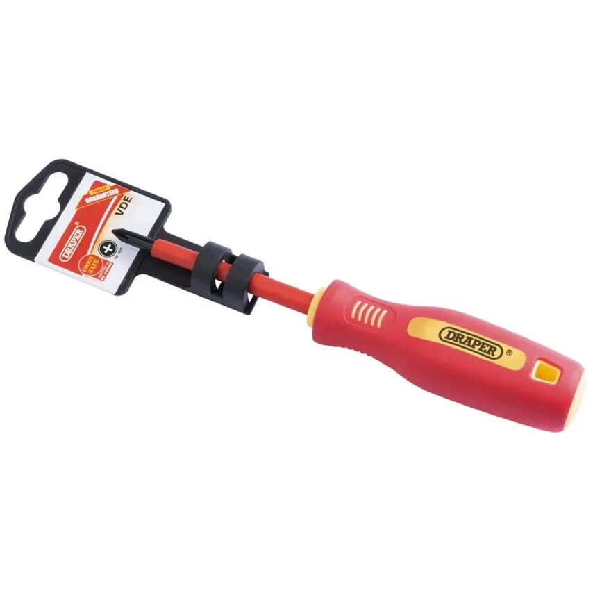 Screwdriver Insl Cross Slot VDE NO.1 x 80mm Black Steel Soft Grip - 46528