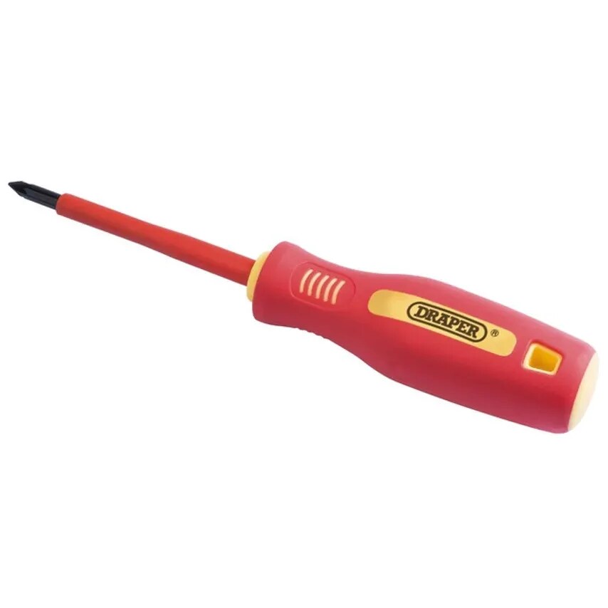 Screwdriver Insl Cross Slot VDE NO.1 x 80mm Black Steel Soft Grip - 46531
