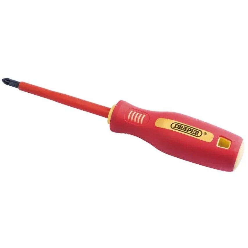 Screwdriver Insl Cross Slot VDE NO.2 x 100mm Black Steel Soft Grip - 46532