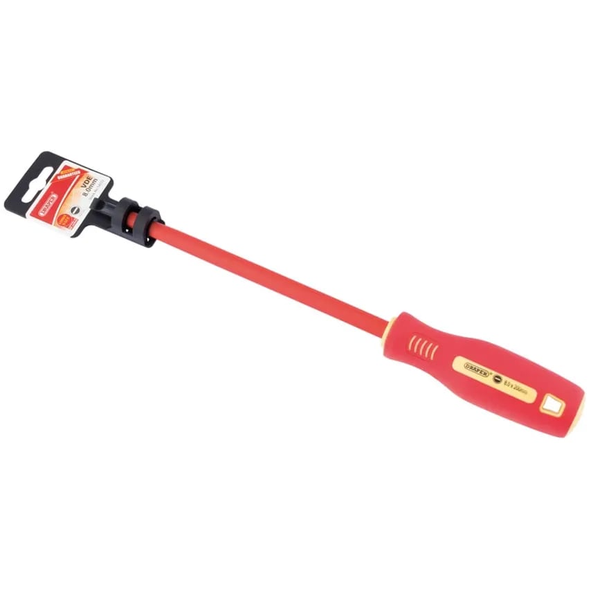 Screwdriver Insl Pln Slot 952 VDE 8.0 x 200mm Black Steel Soft Gri