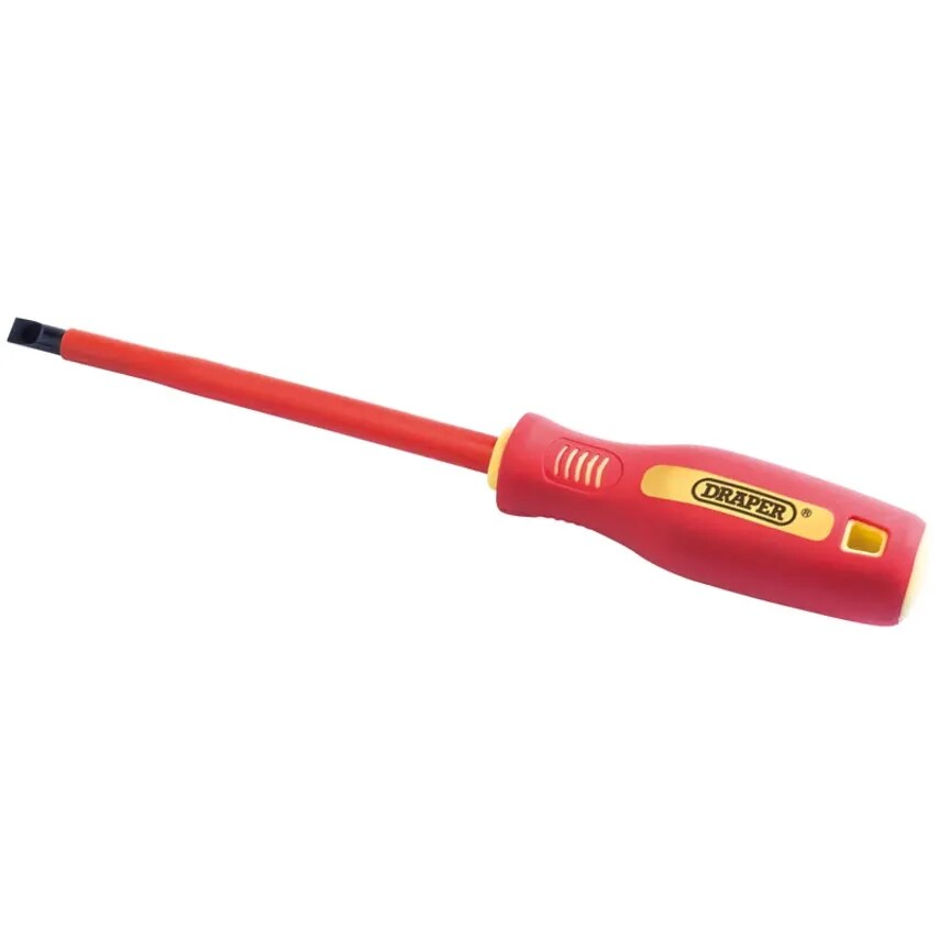 Screwdriver Insl Pln Slot VDE 6.5 x 150mm Black Steel Soft Grip HA