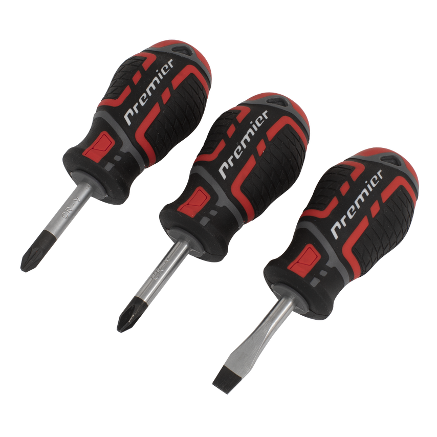 Screwdriver Set 3 Piece GripMax Stubby