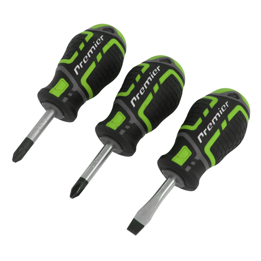 Screwdriver Set 3 Piece GripMax Stubby - HI Vis