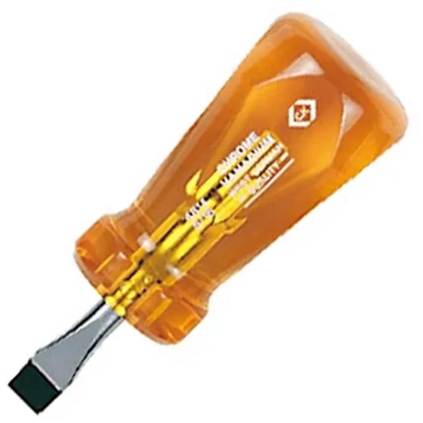 Screwdriver Stubby Heavy Dty Engineers Slot 25 x 6.5mm Chrome Vndm