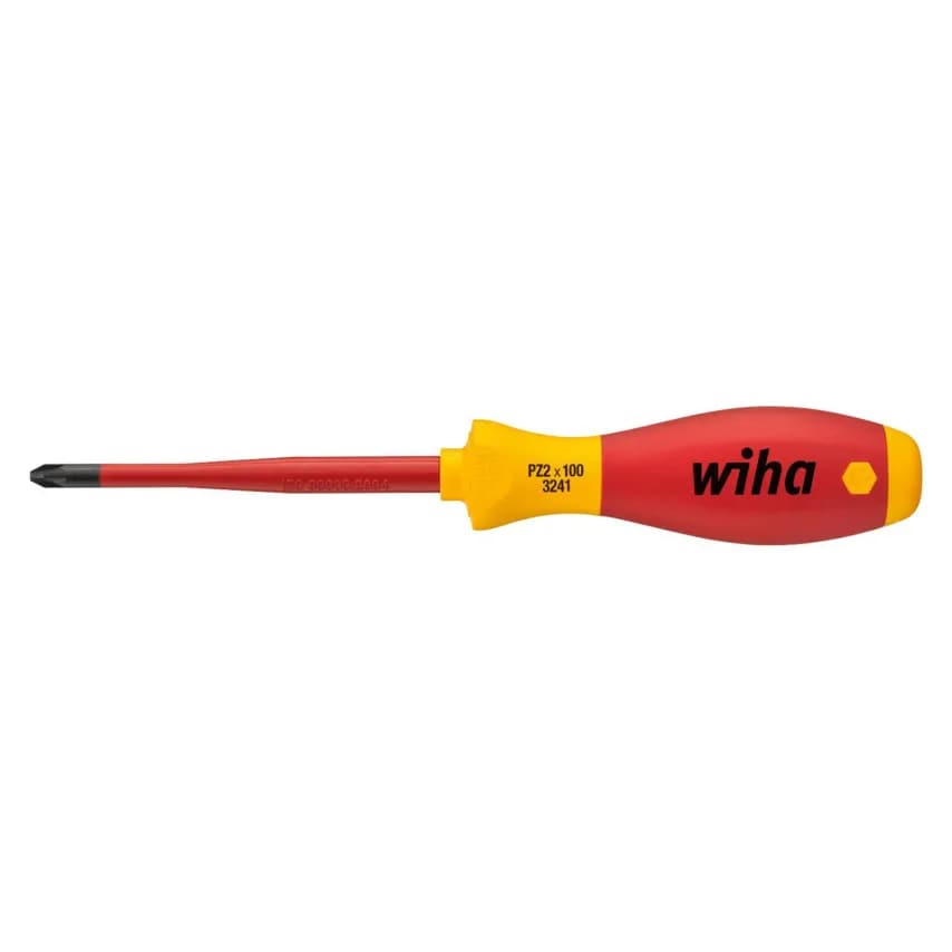 Screwdriver VDE Electric SlimFix Pozidriv PZ2 x 100mm Chrome Vndm