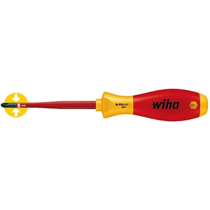 Screwdriver VDE Electric SlimFix x eno SL/PZ2 x 100mm Chrome Vndm