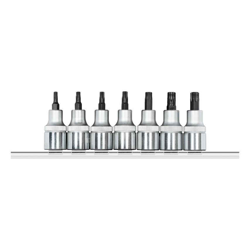 Screwdriver bit sockets 1/2 +rail 7pcs