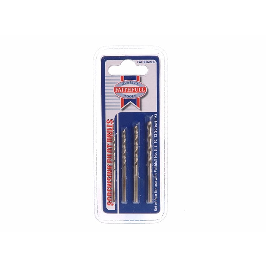 Screwsink Pilot Drill Set, 4 Piece FAISSINKPD