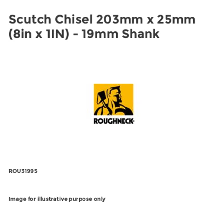 Scutch Chisel 203mm x 25mm (8in x 1IN) - 19mm Shank ROU31995