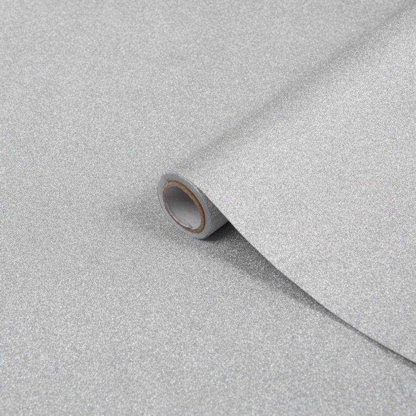 Self Adhesive Film Glitter Silver 67.5cm