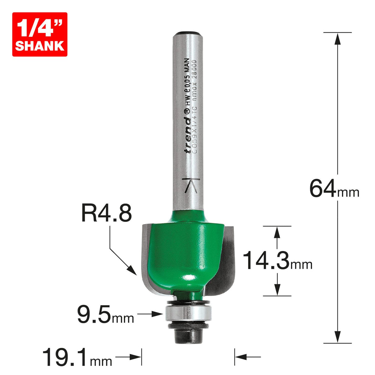 Self Guided Radius 4.8mm - C059X1/4TC