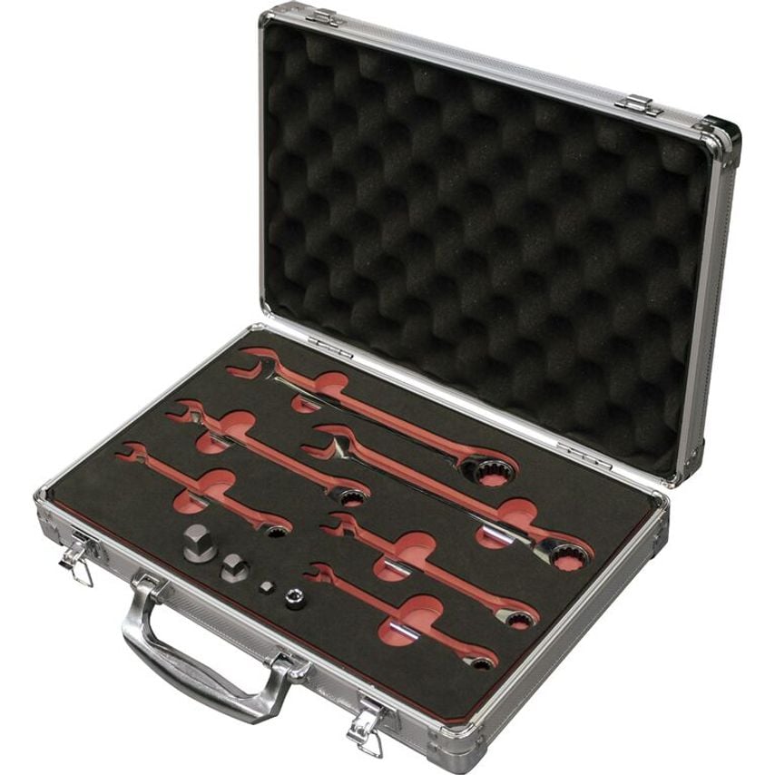 Set of 10 Pieces - Mastergear Combination Wrenches 5/16"-3/4" and Adapters (Inches)