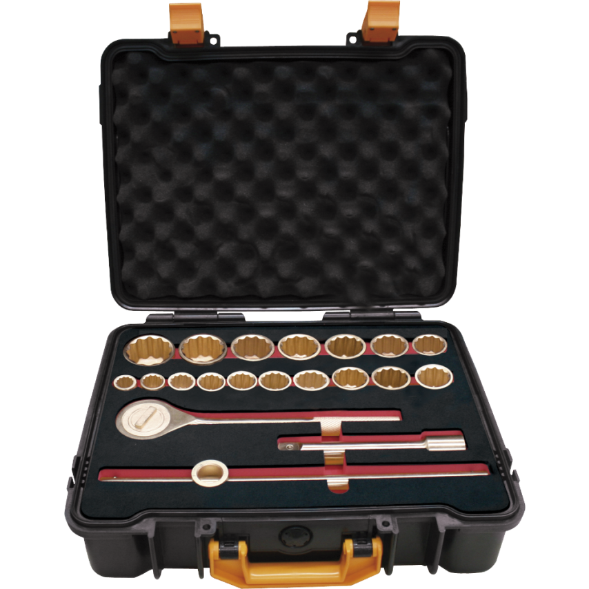 Set of 20 Socket Wrenches 3/4" (21 - 50mm) Non Sparking Cu-Be