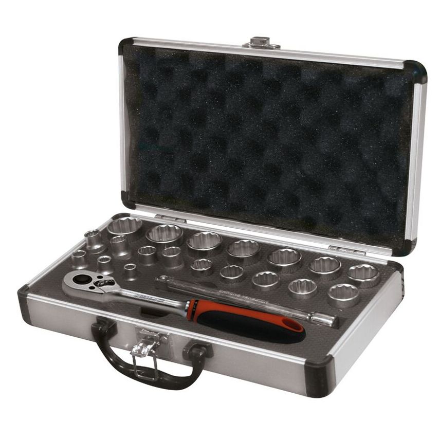 Set of 21 Pieces Sockets 3/8" (6 - 24 mm) 12 Edges