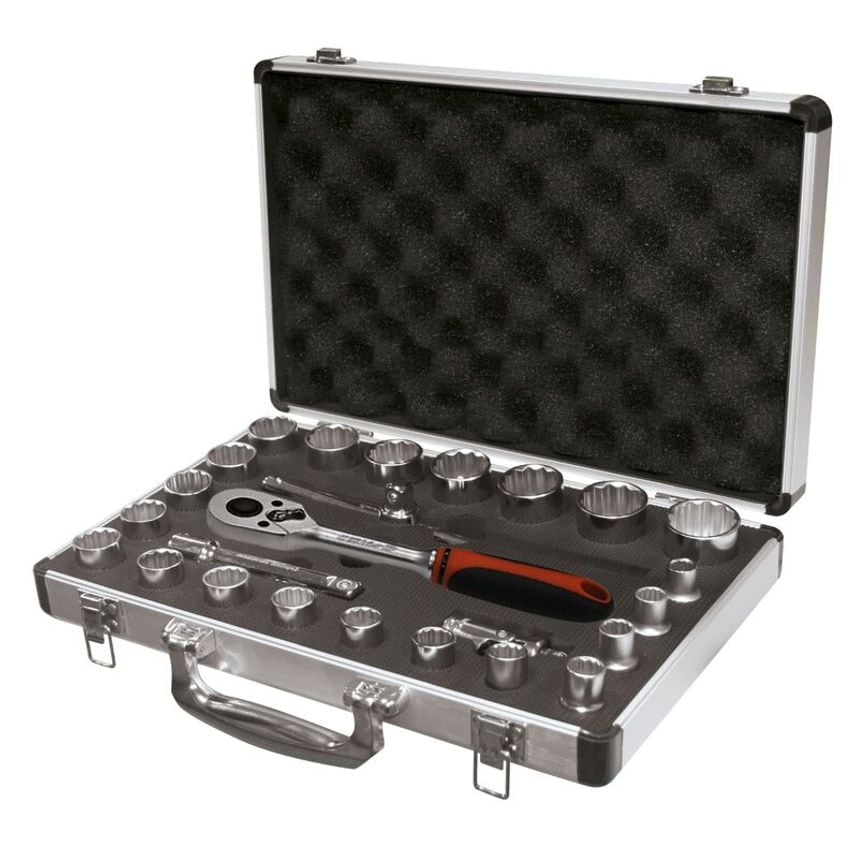 Set of 25 Pieces Socket Wrences 1/2" (8-32 mm) 12 Edges