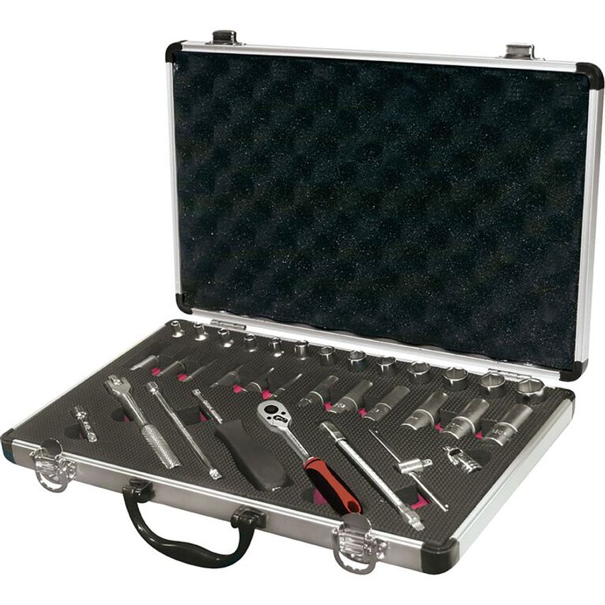 Set of 30 Pieces Socket Wrenches 1/4" 4 - 13mm and 5/32" - 9/16" Long Series (6 Edges)
